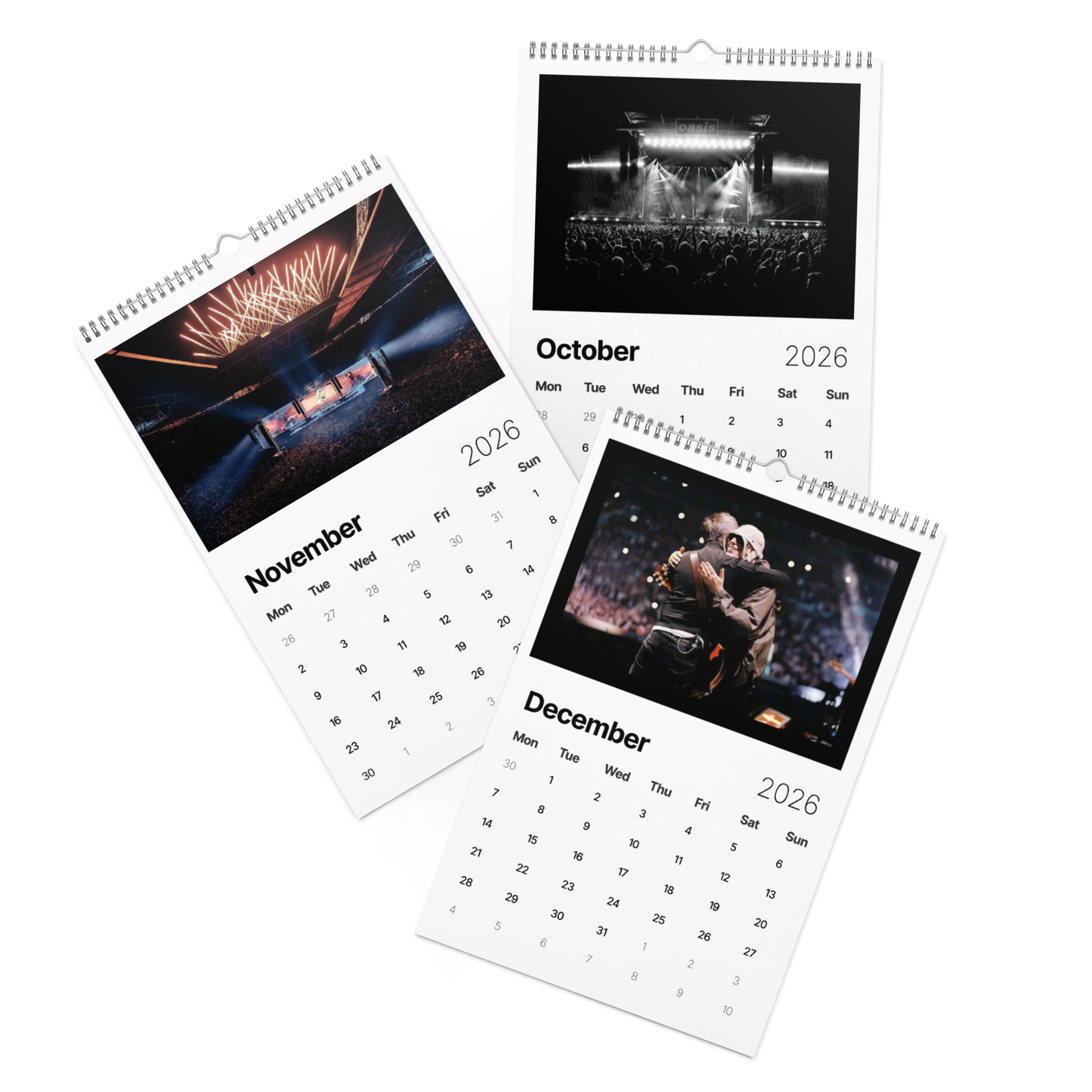 Oasis 2026 Wall Calendar - Live '25 World Tour Photos