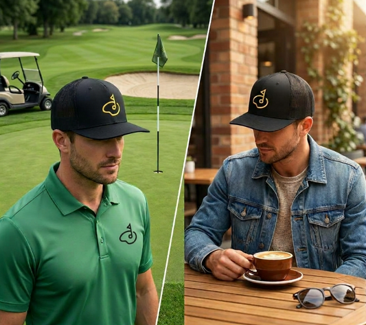 golf trucker hat styled as streetwear, golf-core trend