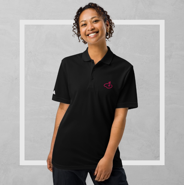 The Fairway Polo | Pink Accent Golf Polo | Adidas Collaboration | Black & Pink