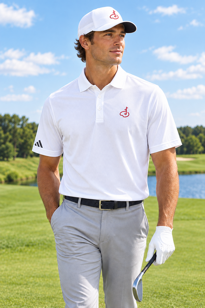 The Fairway Polo | Pink Accent Golf Polo | White & Pink