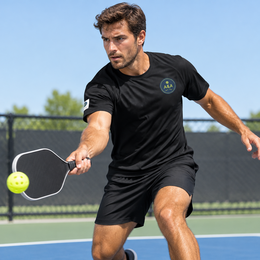Ace & Angle Pickleball Jersey | Unisex Breathable Sports Shirt | Black